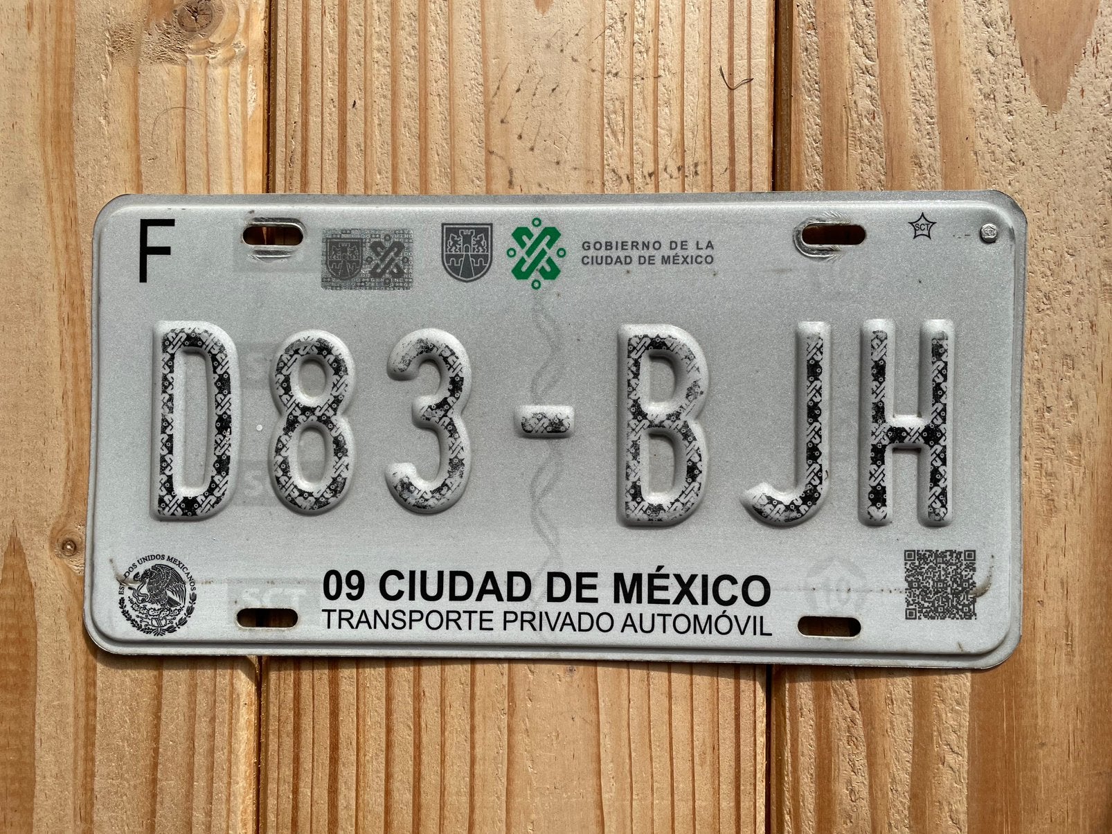 Nummerbord kentekenplaat uit Ciudad de Mexico, Mexico city, Verzamelen, Ophalen of Verzenden, Gebruikt, Auto's