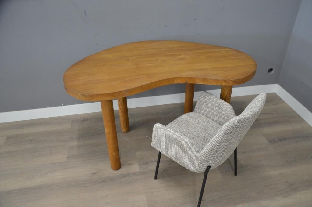 Nier vormig teak bureau 140 cm, Huis en Inrichting, Bureaus, Demontabel, Hout, Hoekbureau, 140 cm