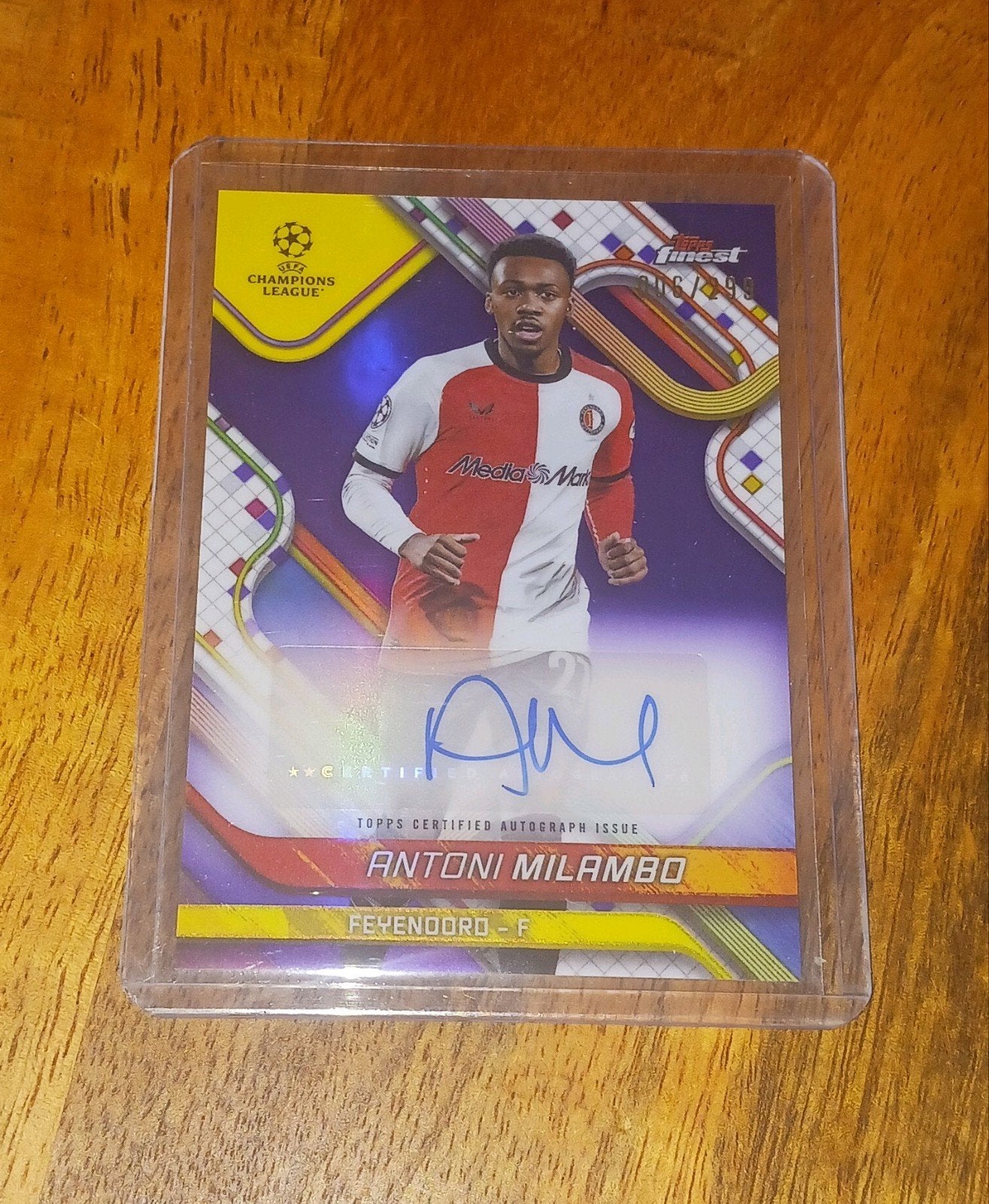 Antoni Milambo/ Autograph purple, Ophalen of Verzenden, Nieuw, Feyenoord, Spelerskaart