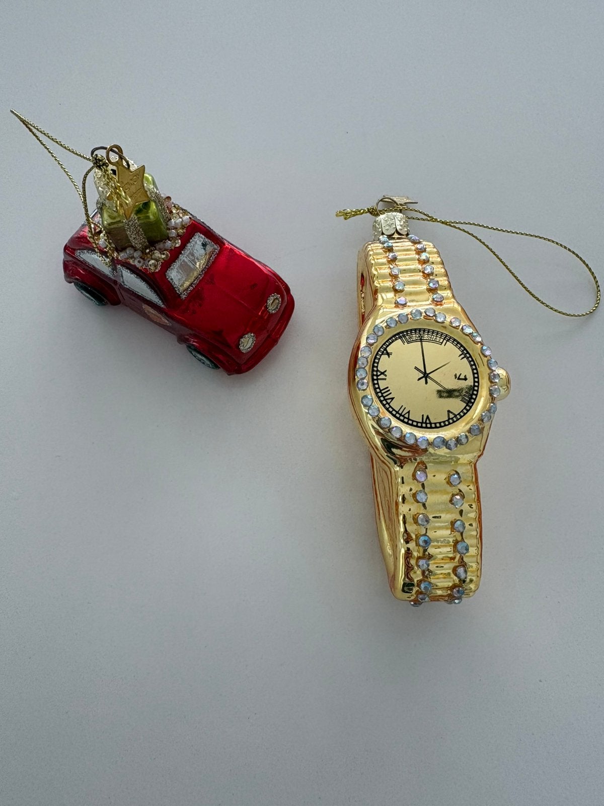 Vondels kerstbal gouden horloge en auto PostNL, Ophalen of Verzenden, Zo goed als nieuw