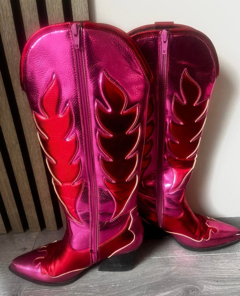 Most Wanted Cowbow laarzen, Kleding | Dames, Schoenen, Hoge laarzen, Ophalen of Verzenden, Zo goed als nieuw, Roze