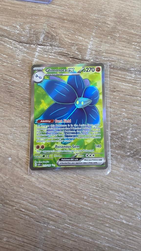 Glimmora EX - Pokémon Kaart (Obsidian Flames), Ophalen of Verzenden, Zo goed als nieuw, Losse kaart, Foil