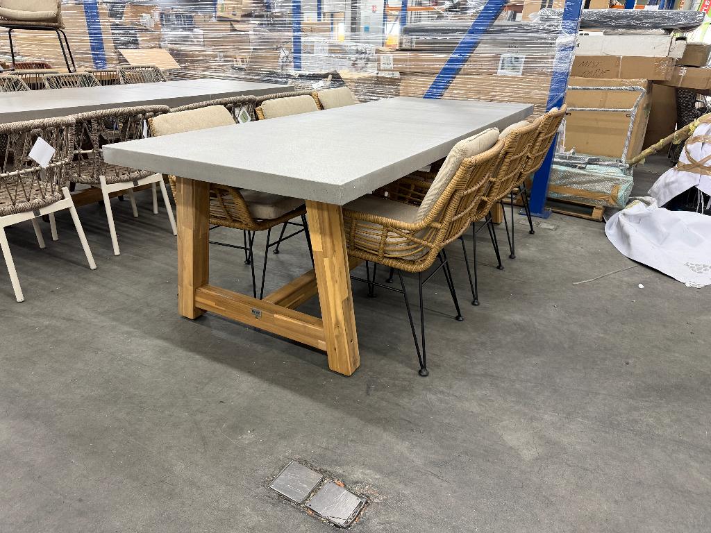 Veltis/Carlos dining tuinset 6 personen 250cm, Tuin en Terras, Ophalen, Gebruikt, Aston Martinlaan 36, Hardhout