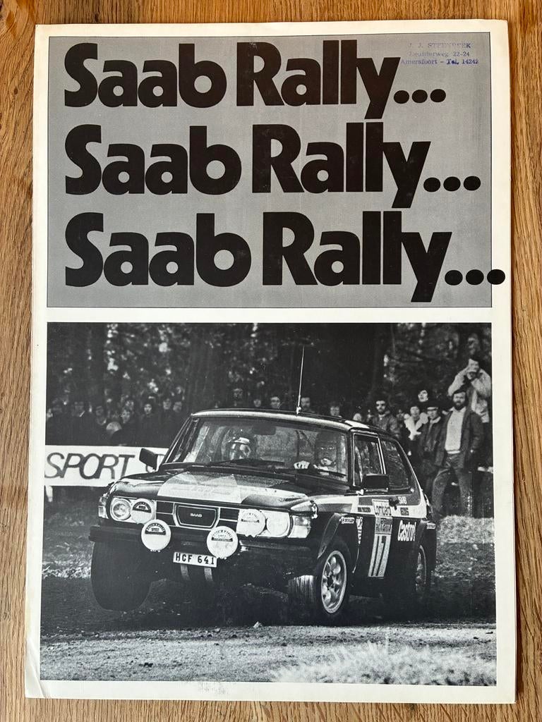 Saab 99 EMS Rally brochure, Ophalen of Verzenden, Zo goed als nieuw, Overige merken