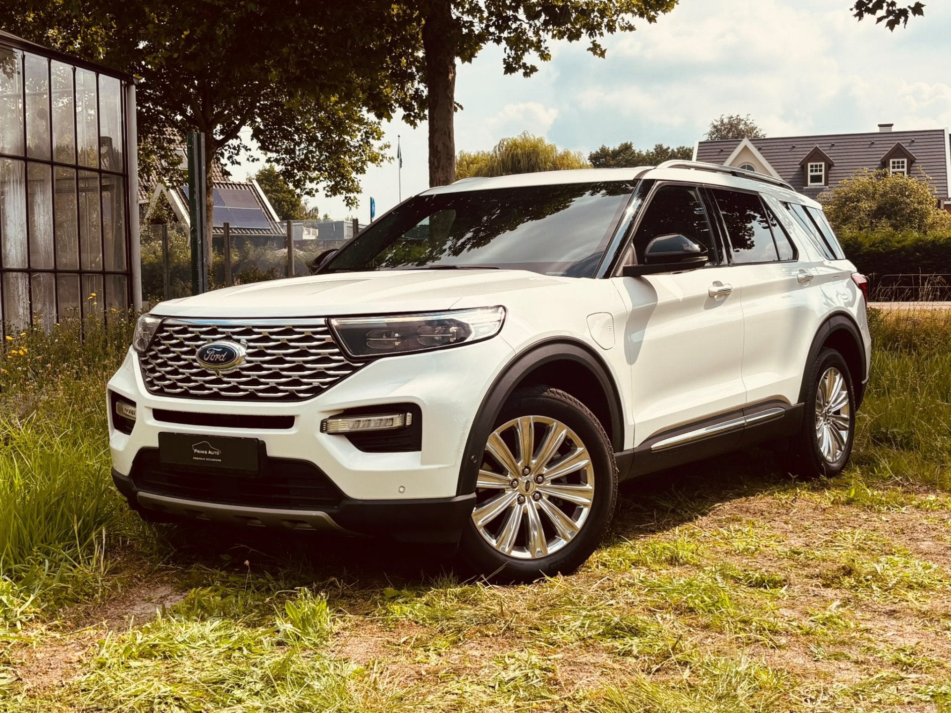 Ford Explorer 3.0 V6 PHEV PLATINUM |7P|PANO|BTW|360CAM|B&O|D, Auto's, Zwart, Wit, Bedrijf, 2956 cc