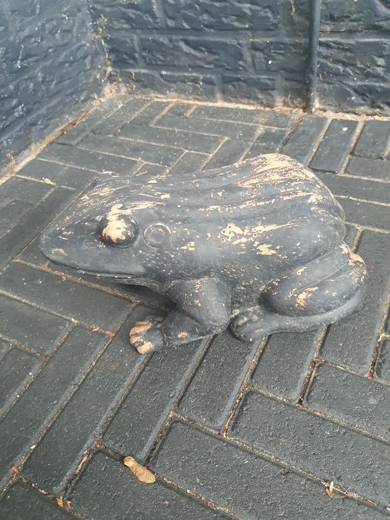 Kikker ornament tuin vijver, Ophalen, Zo goed als nieuw, Steen, Dierenbeeld