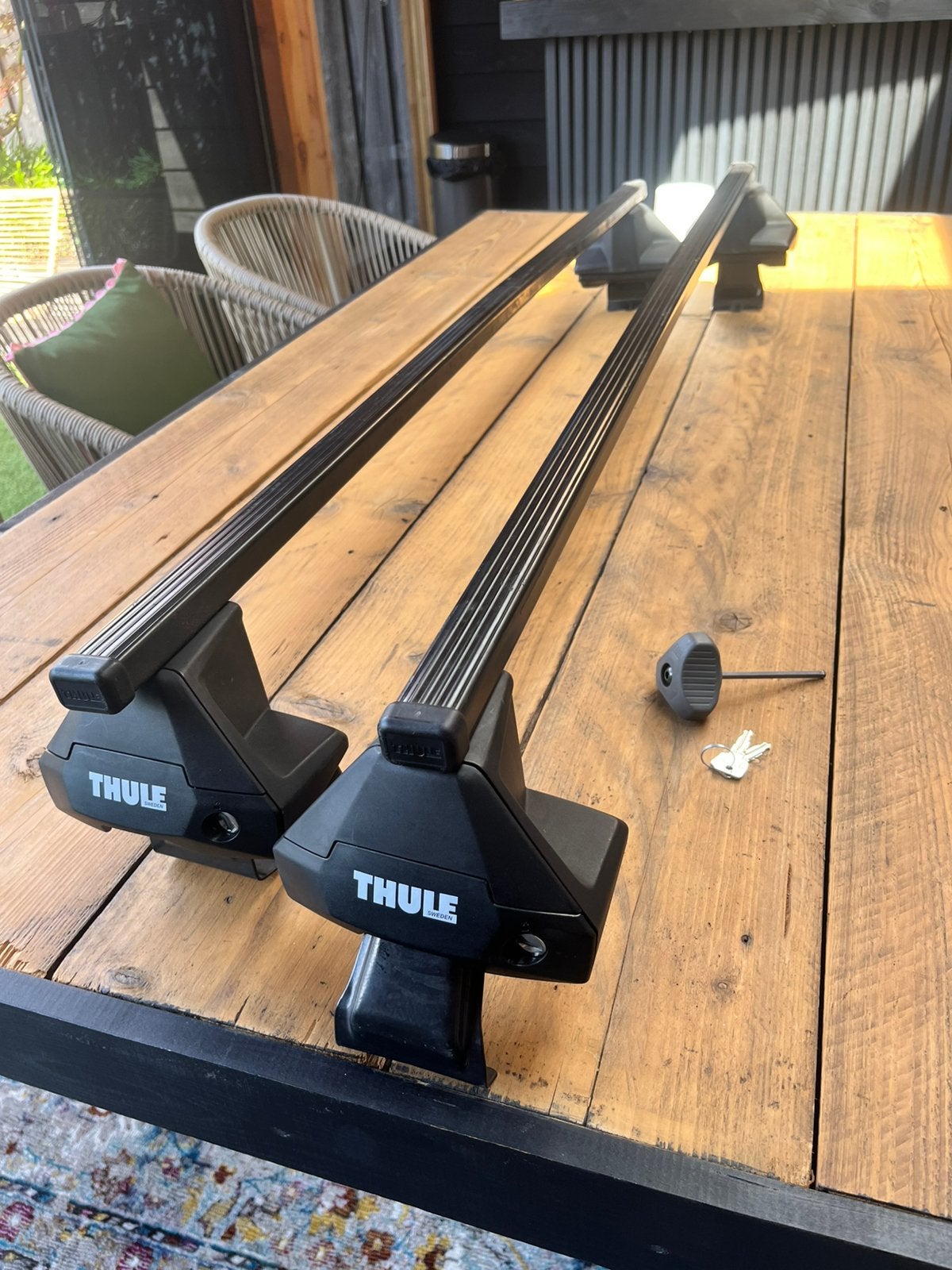Thule Squarebar Evo 127 cm Dakdragerset (1XGebruikt), Ophalen of Verzenden, Zo goed als nieuw