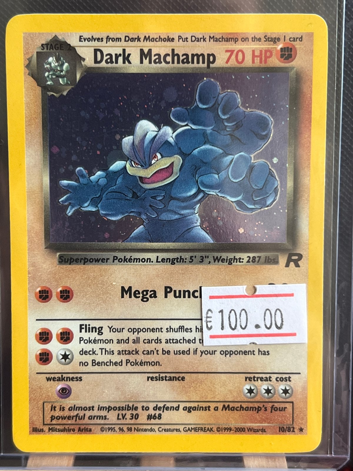Dark Machamp 70 HP Holo Foil Pokémon Kaart - Perfecte Staat, Ophalen of Verzenden, Zo goed als nieuw, Losse kaart, Foil