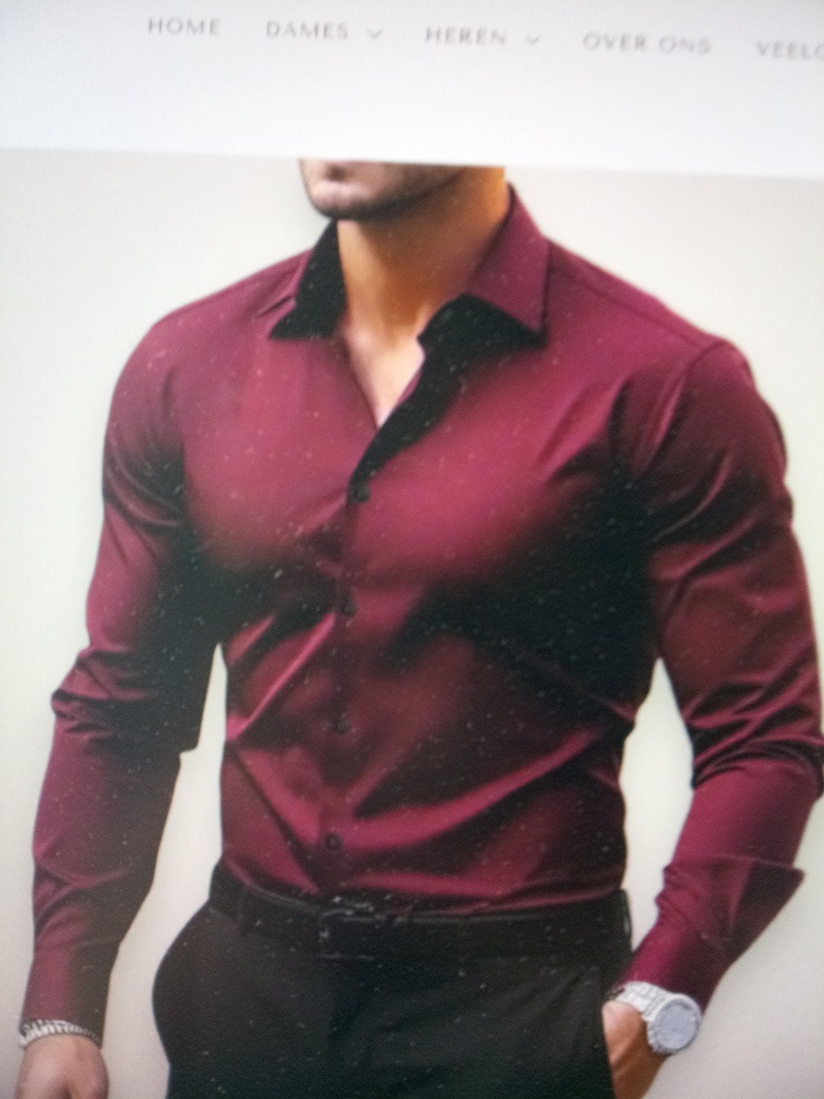 Stijlvol Bordeauxrood Herenoverhemd - Maat 2XL, Kleding | Heren, Overhemden, Zo goed als nieuw, Halswijdte 43/44 (XL), Rood, Ophalen of Verzenden
