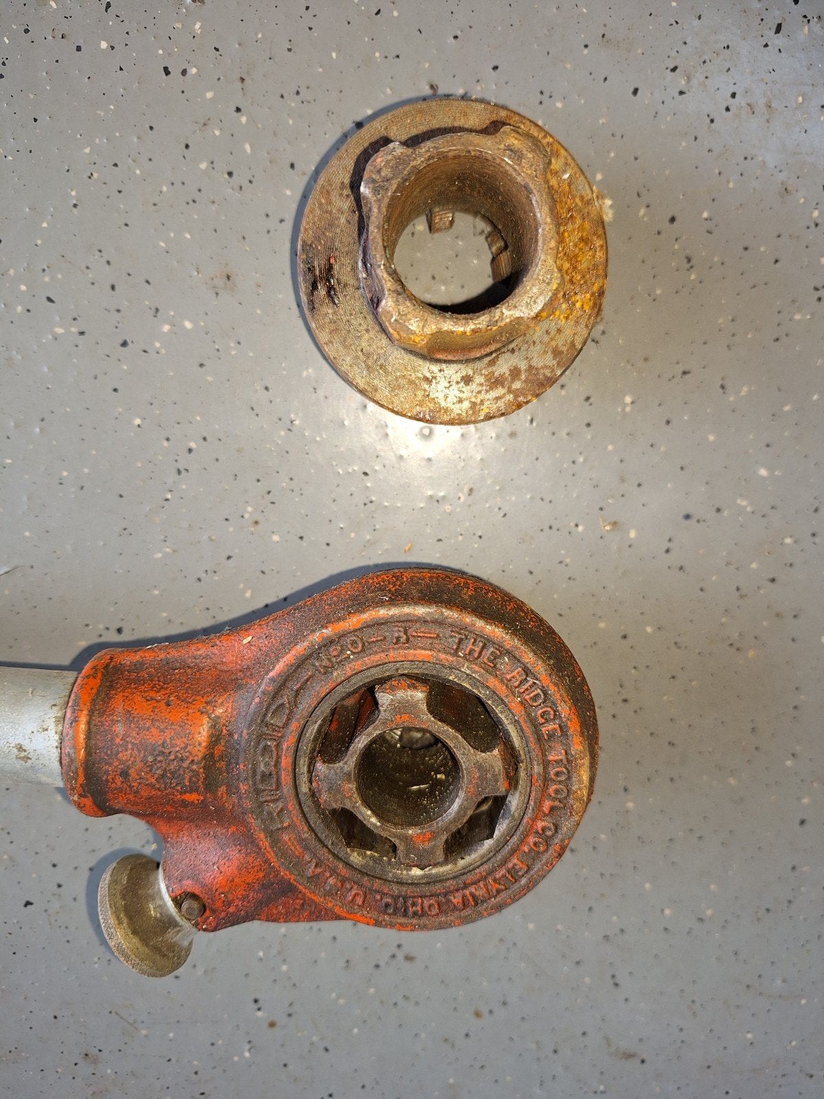 Ridgid pijpsnijder met 1/2 en 3/4 BSP snijkop, Ophalen of Verzenden, Gebruikt, Snijgereedschap, Ridgid