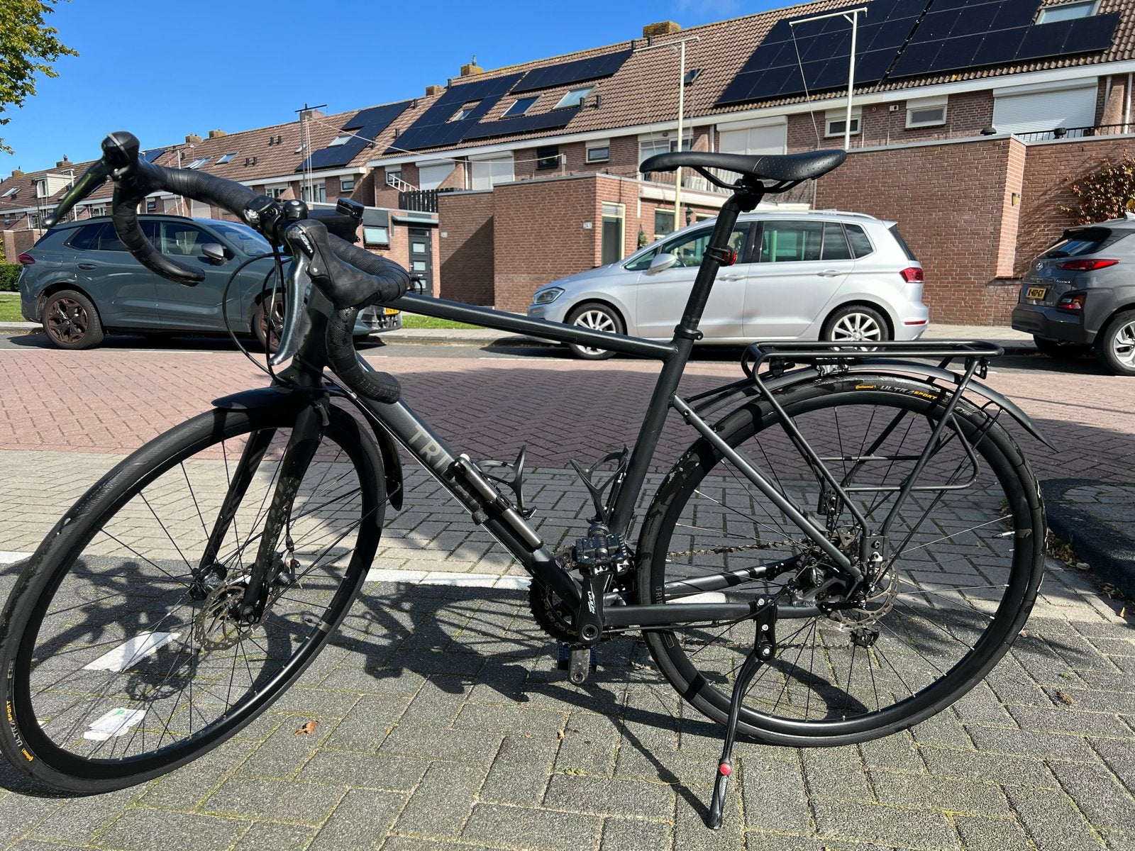 Triban RC500 racefiets met schijfremmen en bagagedrager, 28 inch, Gebruikt, 15 tot 20 versnellingen, Schijfrem