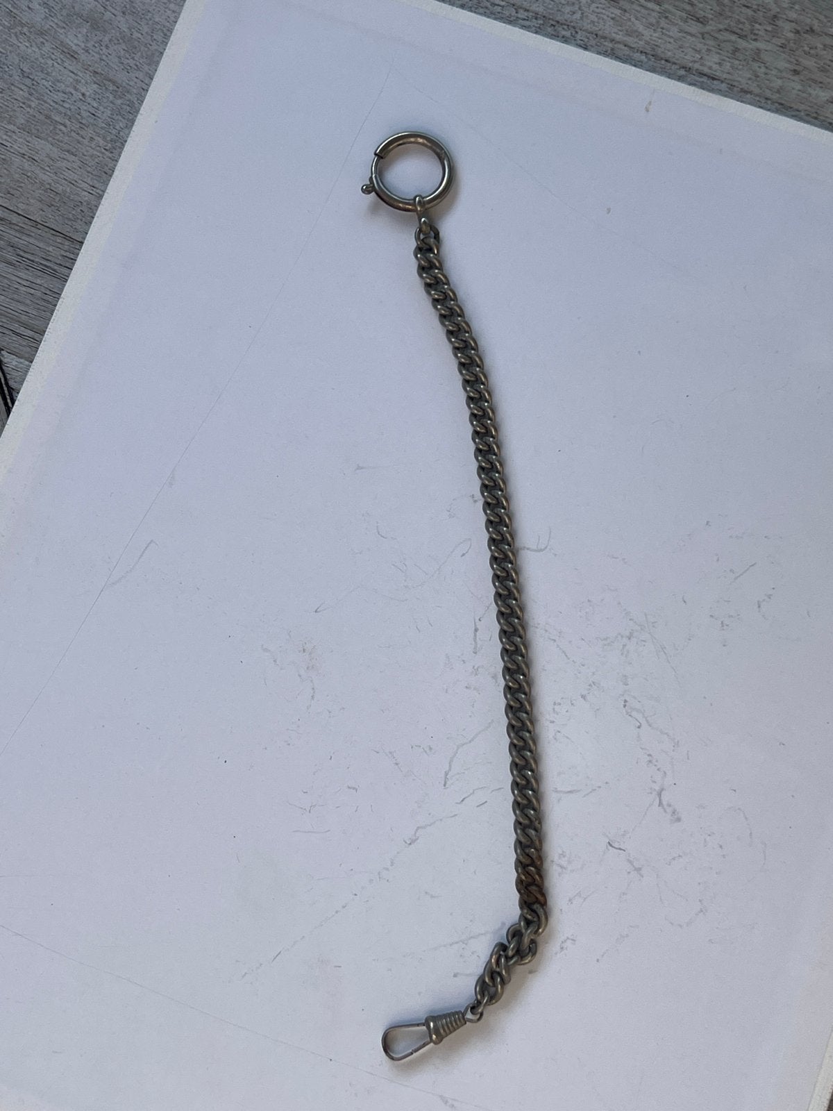 Antieke horlogeketting, zilverkleurig, Overige merken, Overige materialen, Zakhorloge, Ophalen of Verzenden