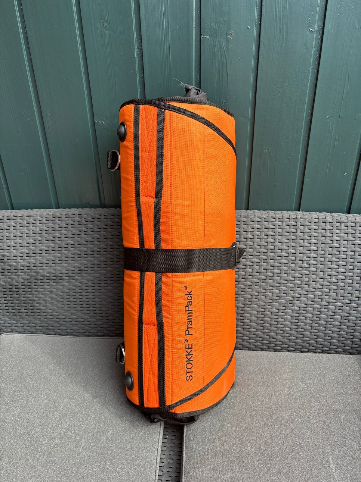 Stokke PramPack - Oranje reistas voor kinderwagen, Ophalen of Verzenden, Zo goed als nieuw, Kinderwagen, Overige merken