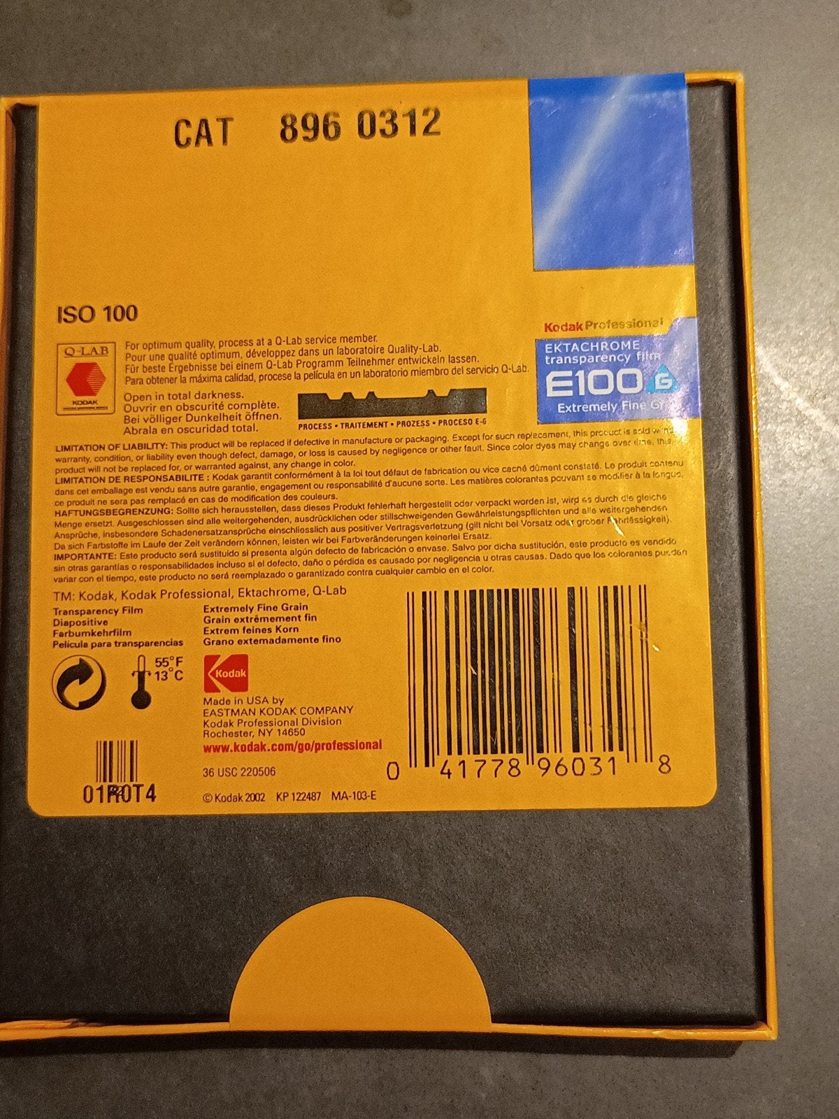Kodak Ektachrome E100G 4x5 inch film - Nieuw, Audio, Tv en Foto, Overige merken, Overige typen, Ophalen of Verzenden, Nieuw