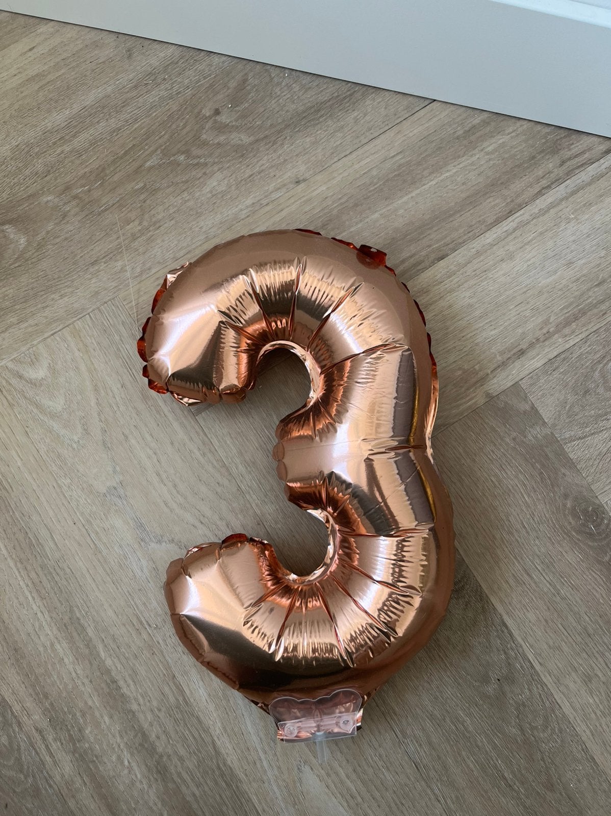 Cijferballon rosegold 3, Ophalen, Gebruikt, Versiering