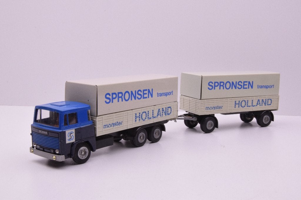Scania 141-V8  ''  Spronsen transport - Monster ''  Tekno, Ophalen of Verzenden, Zo goed als nieuw, Bus of Vrachtwagen, Tekno