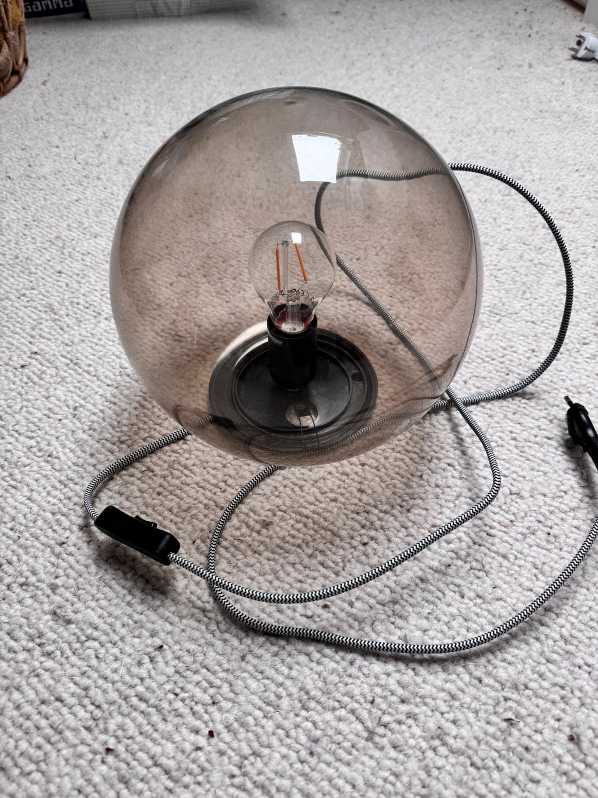 Ikea lamp - rookglas bol, Ophalen, Zo goed als nieuw, Glas