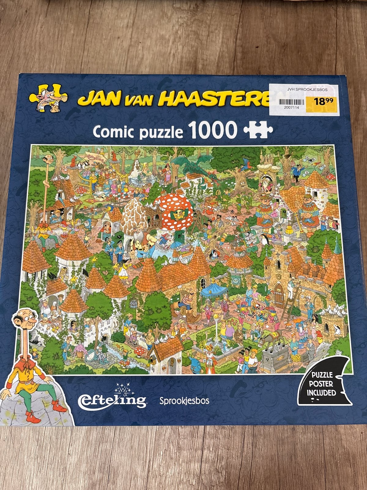 Jan van Haasteren Efteling Sprookjesbos 1000 stukjes, Ophalen of Verzenden, 500 t/m 1500 stukjes, Zo goed als nieuw, Legpuzzel