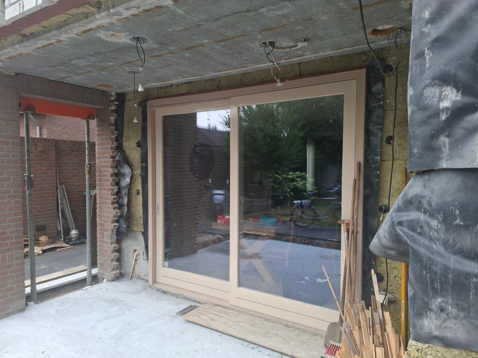 Grote schuifpui met dubbel glas, Ophalen, Gebruikt, Buitendeur, Schuifdeur