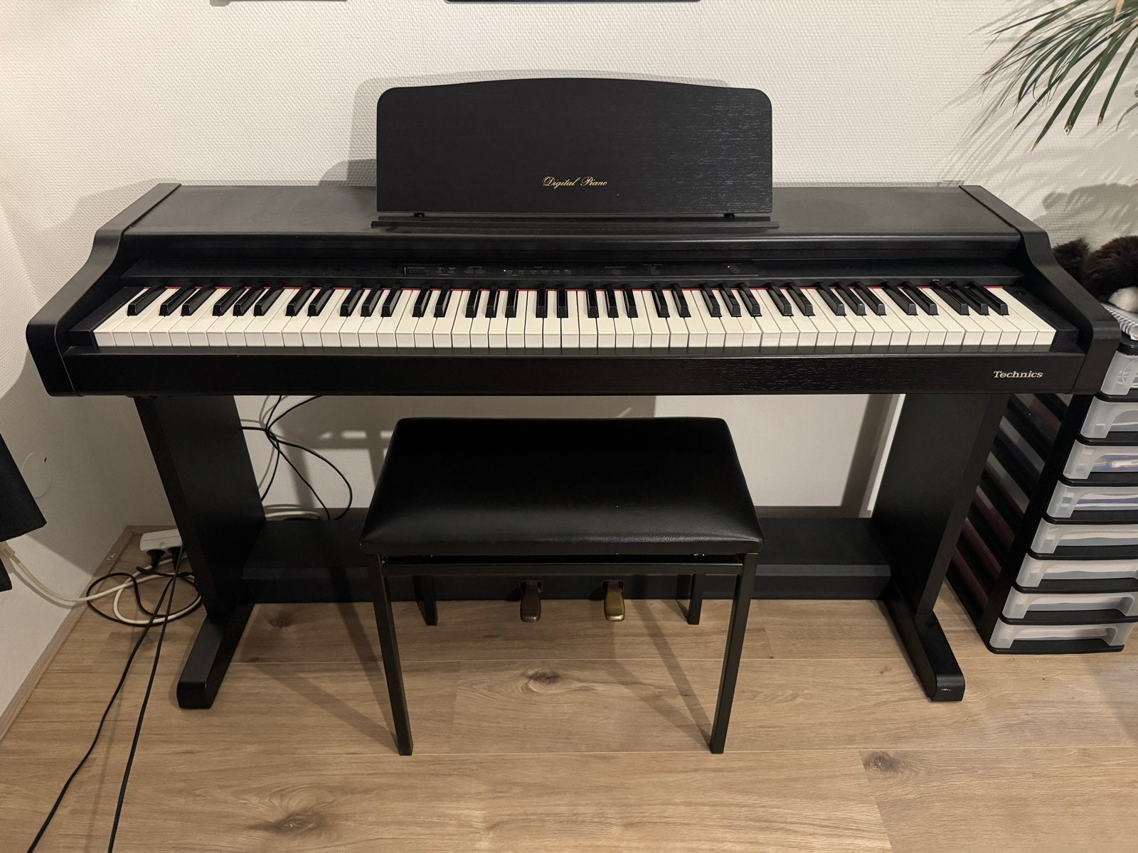 Technics Digital Piano met krukje sx-px201, Ophalen, Gebruikt, Zwart, Digitaal