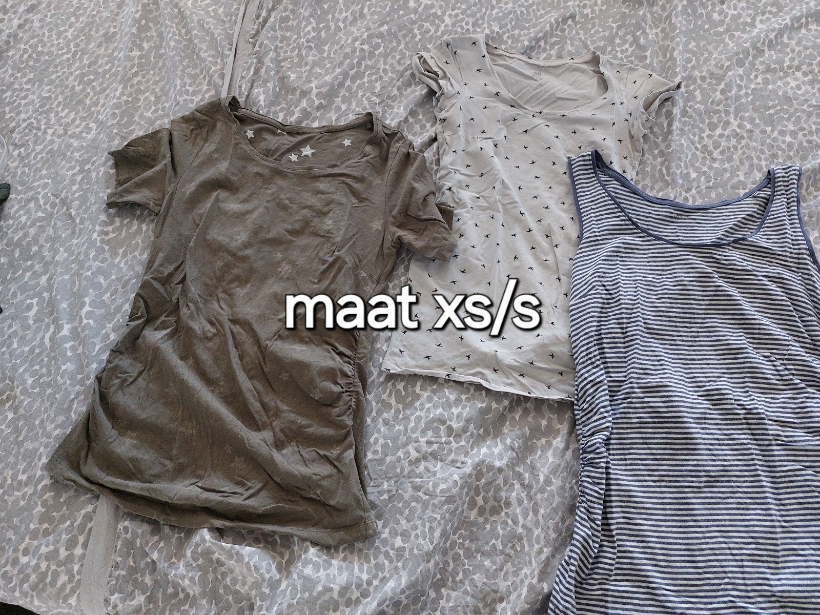 3x Dames positie T-shirts/Topjes Maat XS/S, Kleding | Dames, Positiekleding, Onbekend, Maat 34 (XS) of kleiner, Grijs, Gedragen
