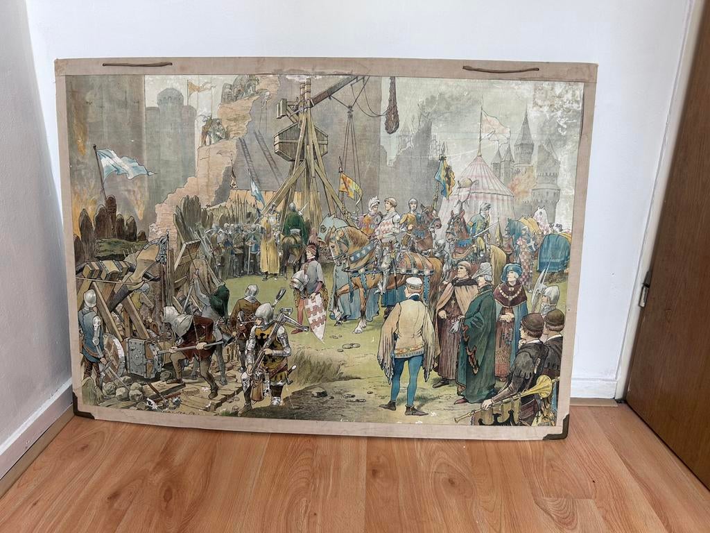 Schoolplaat belegering het huis ter voorst 1362, Antiek en Kunst, Ophalen, Geschiedenis