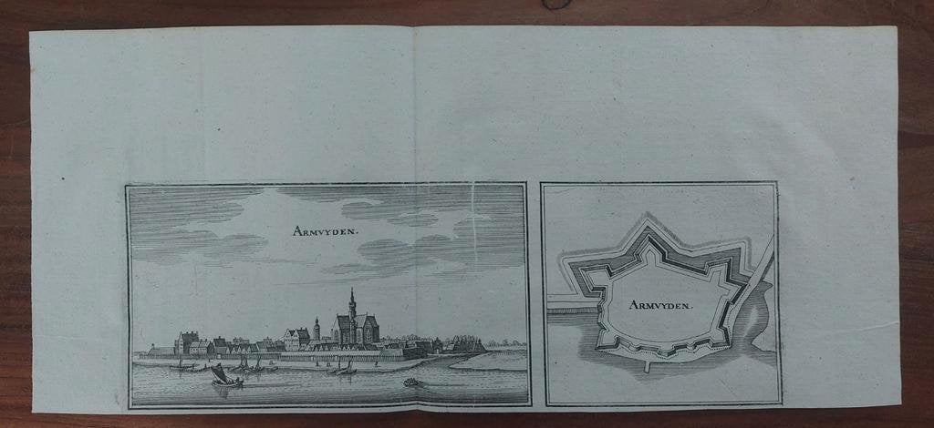 48 Stad Arnemuiden - Armuyden Gravure uit 1659 van C. Merian, Ophalen of Verzenden