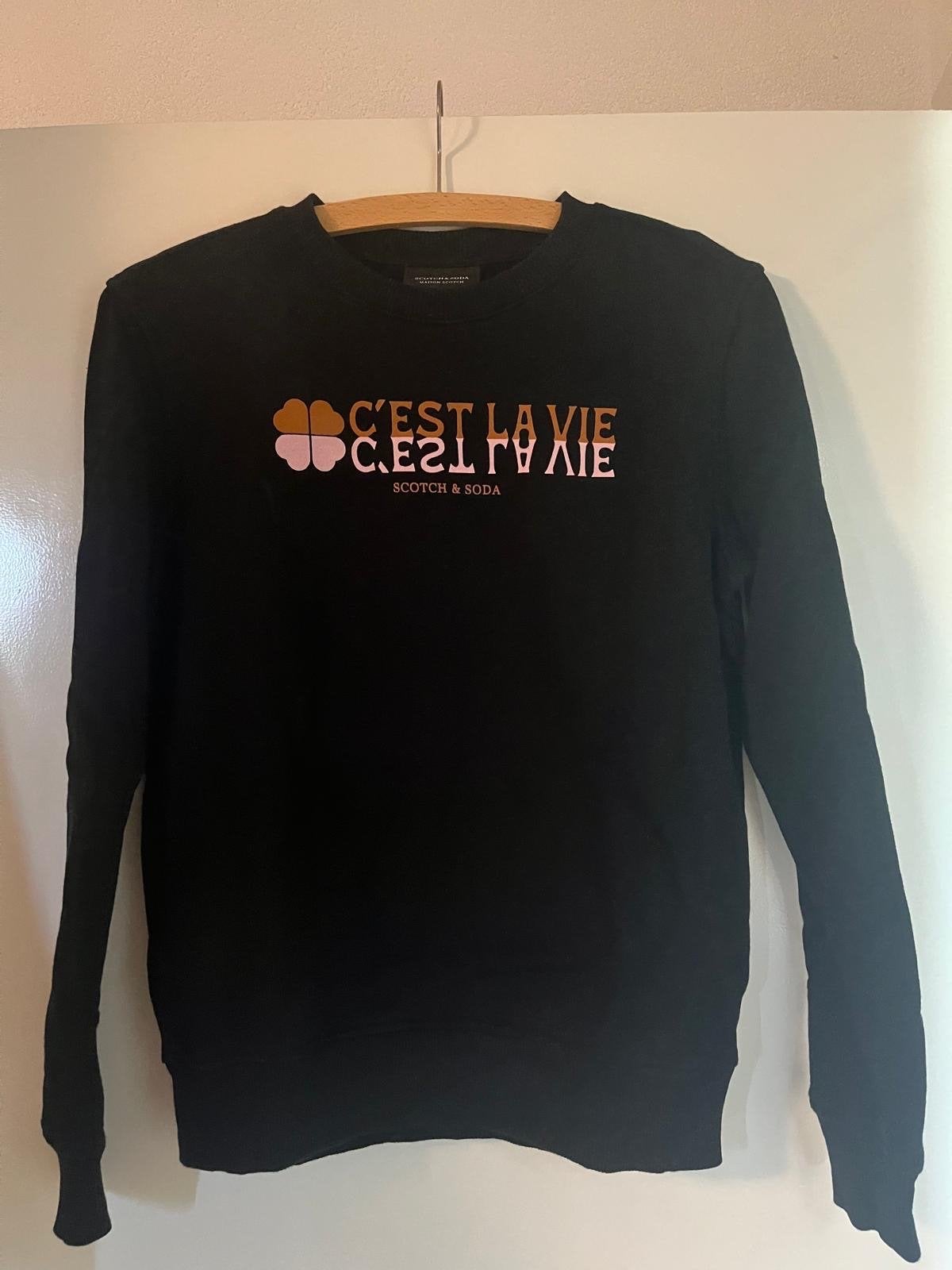 Scotch & Soda sweater 'C'est la vie' - Maat XS, Ophalen of Verzenden, Zo goed als nieuw, Maat 34 (XS) of kleiner, Zwart
