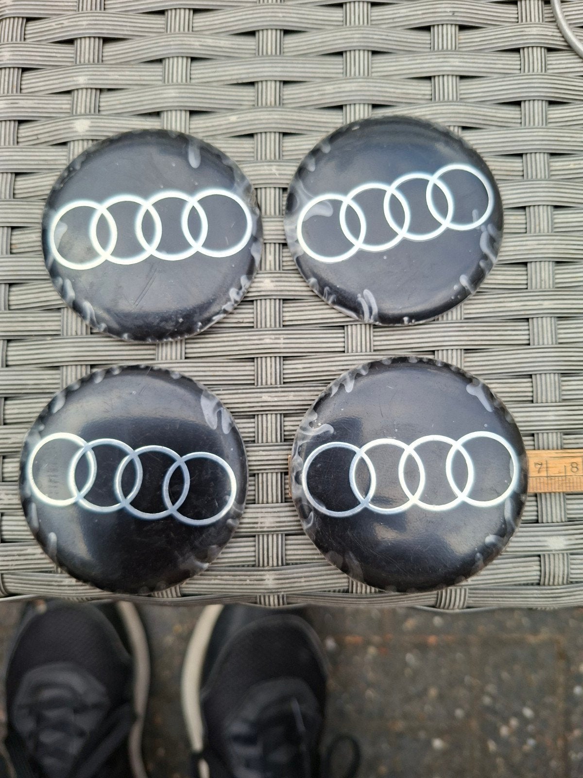 Audi naafdoppen stickers zwart, Verzenden, Nieuw