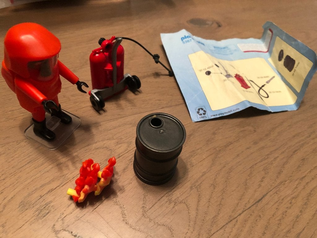PLAYMOBIL Brandweerman met gaspak - 5367, Complete set, Ophalen of Verzenden, Zo goed als nieuw, Figuren
