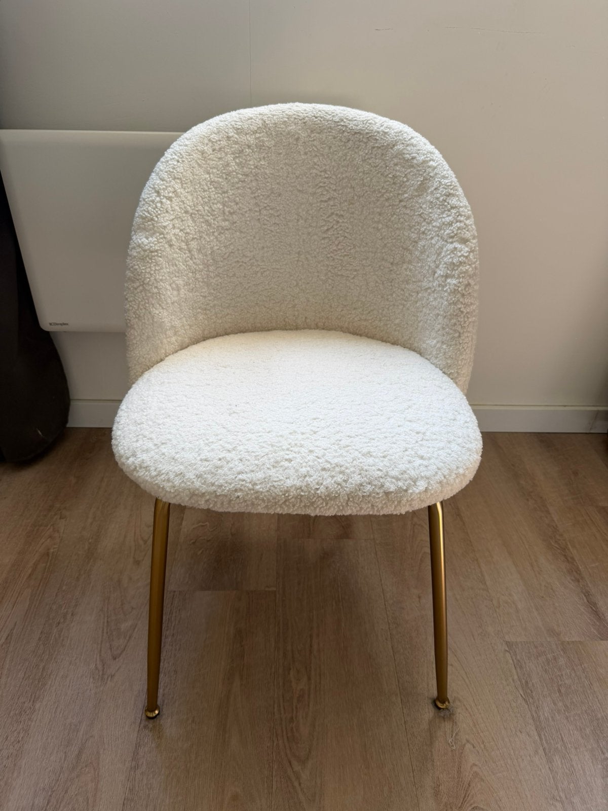 Maisons du Monde stoel witte boucléstof - Ginette, Ophalen, Zo goed als nieuw, Wit, Eén
