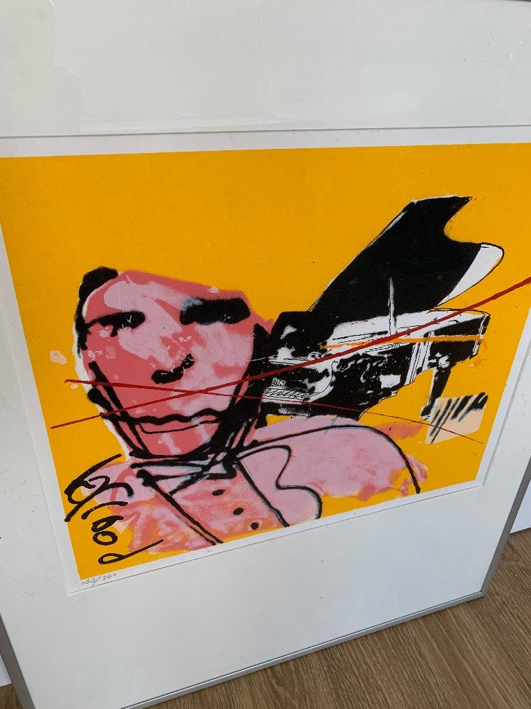 Herman Brood zeefdruk "Vleugel/Piano" (genummerd 163/500), Gelimiteerde oplage, Ophalen, Zeefdruk