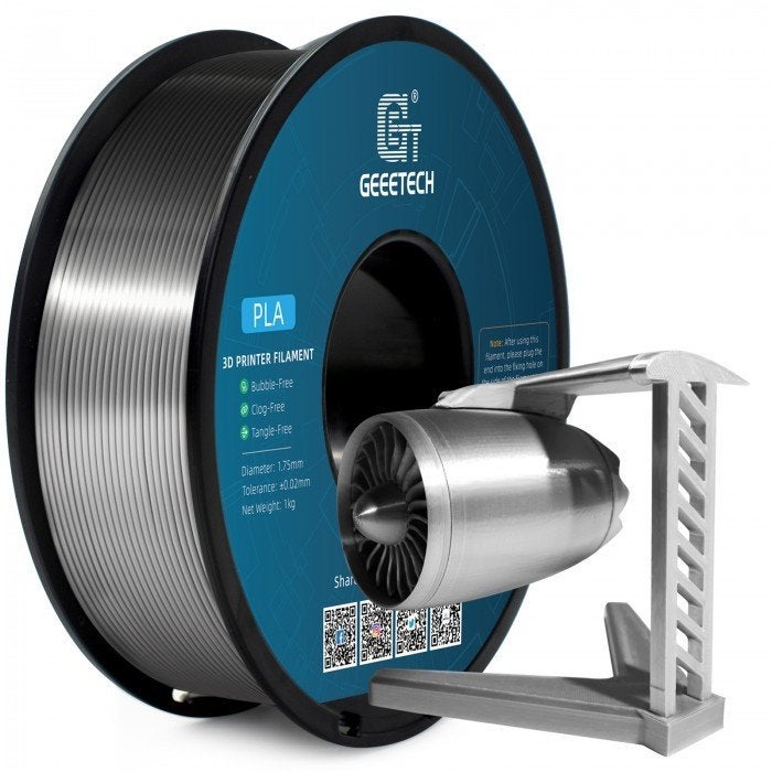 PLA Silk Zilver 1kg 3d filament 1,75mm -Silver PLA, Ophalen of Verzenden, Nieuw