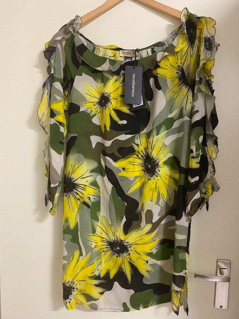 Roccobarocco Zomerjurk met Bloemenprint 38/40-42, Kleding | Dames, Maat 38/40 (M), Overige typen, Geel, Nieuw
