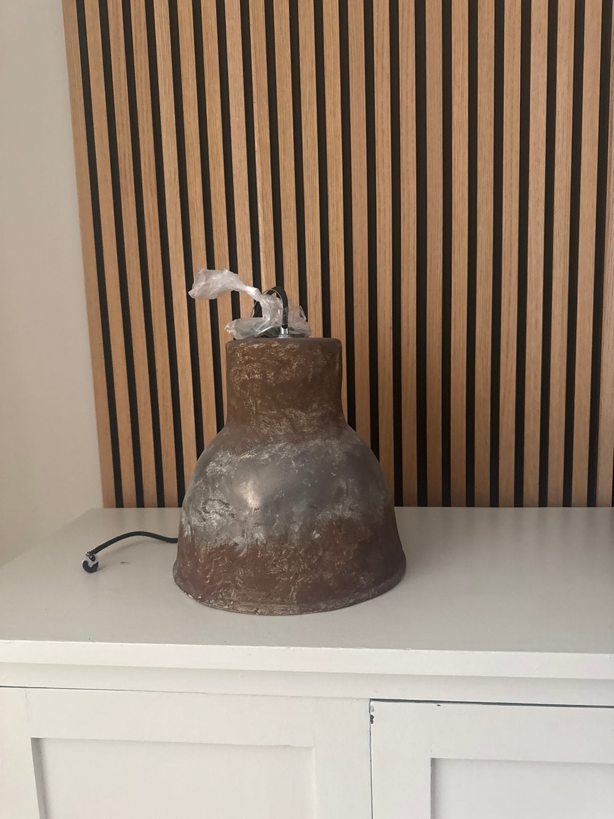 Industriële hanglamp - roestbruin metaal, Ophalen