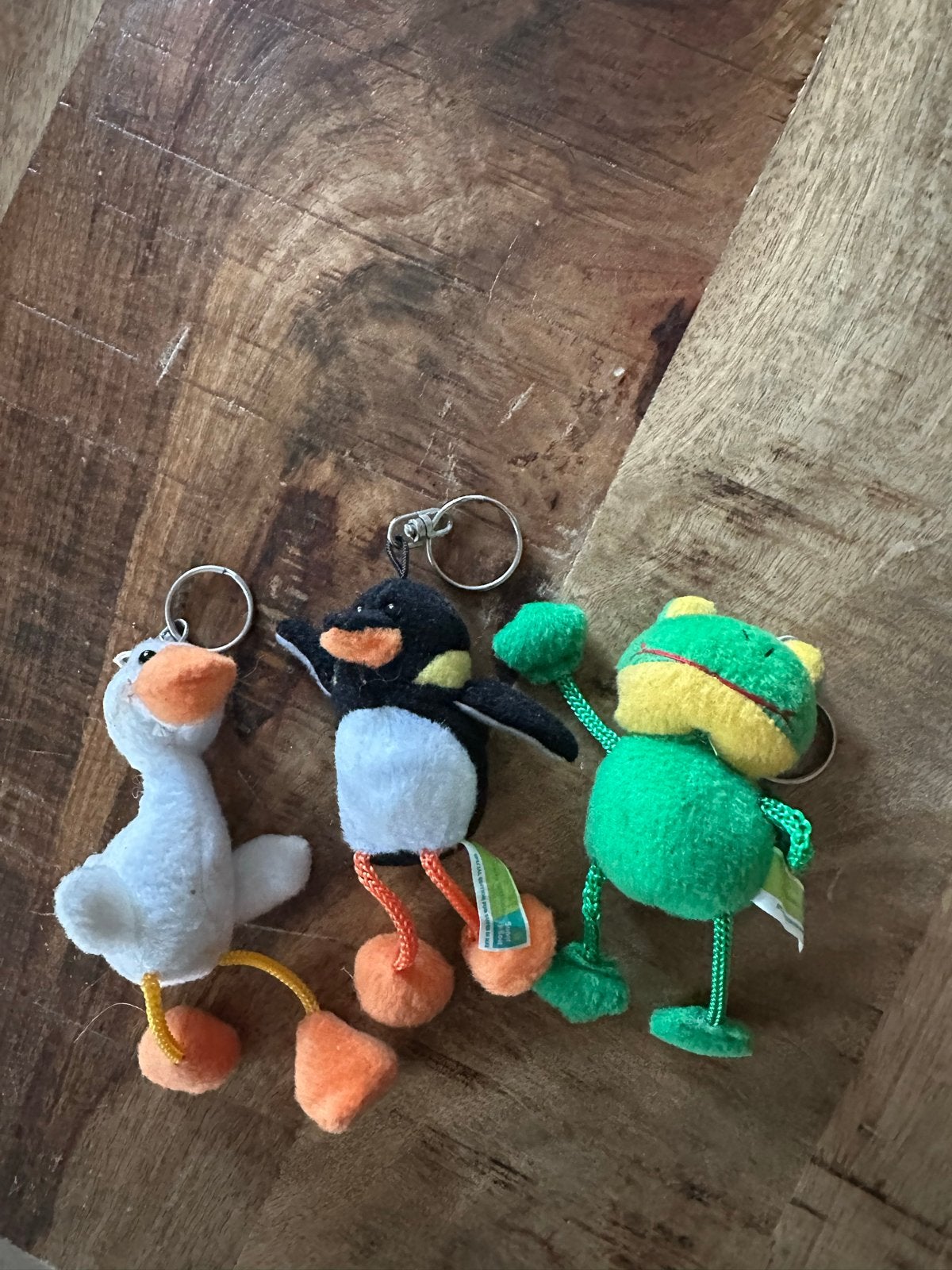 Leuke sleutelhangers: gans, pinguïn en kikker, Ophalen of Verzenden, Gebruikt