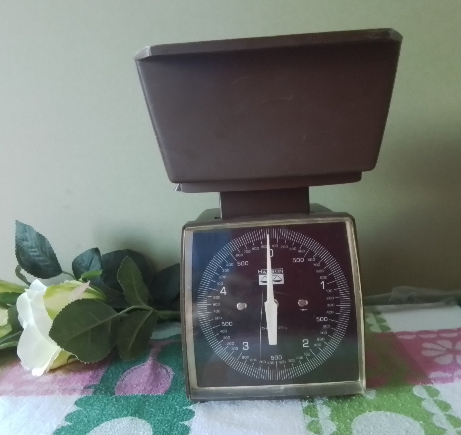 Vintage Hanson Keukenweegschaal - Bruin, Huis en Inrichting, Ophalen of Verzenden, Gebruikt