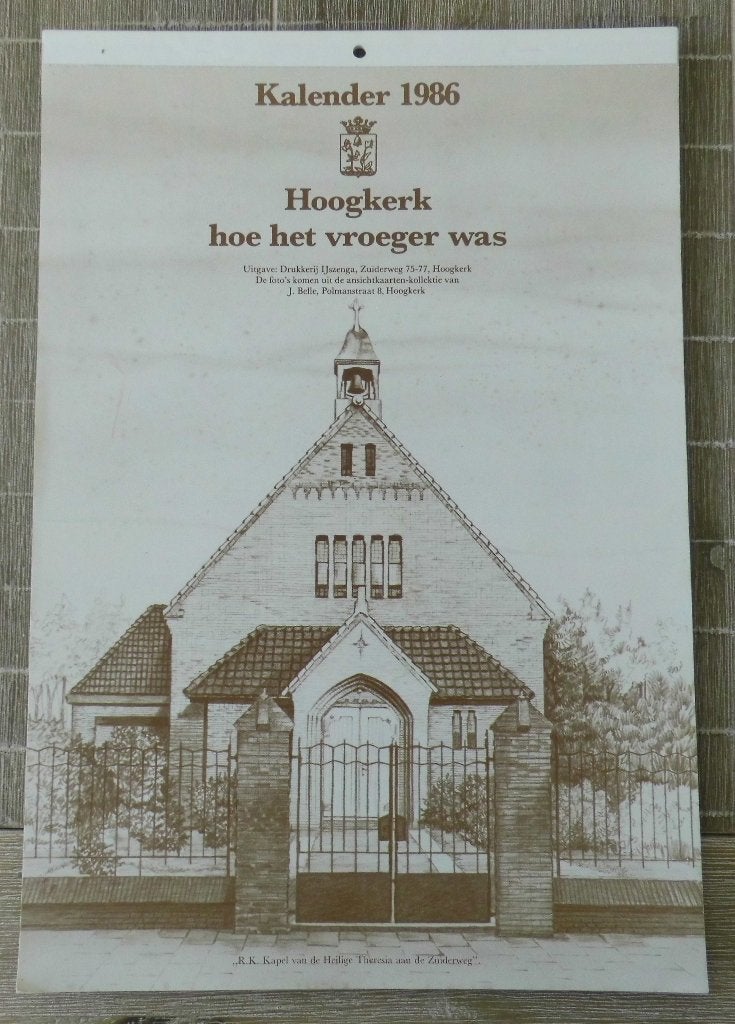 Kalender Hoogkerk, 1986 met afbeeldingen van oude ansichten, Verzenden, 1980 tot heden, Ongelopen, Groningen