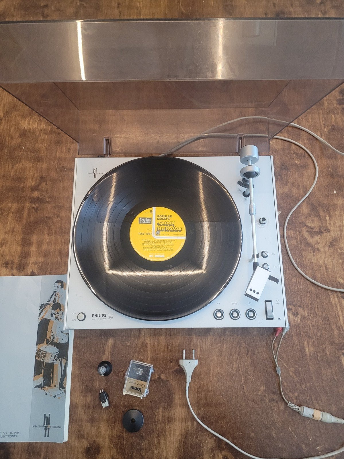 Philips GA 212 Electronic Platenspeler met accessoires, Ophalen, Philips, Gebruikt, Automatisch