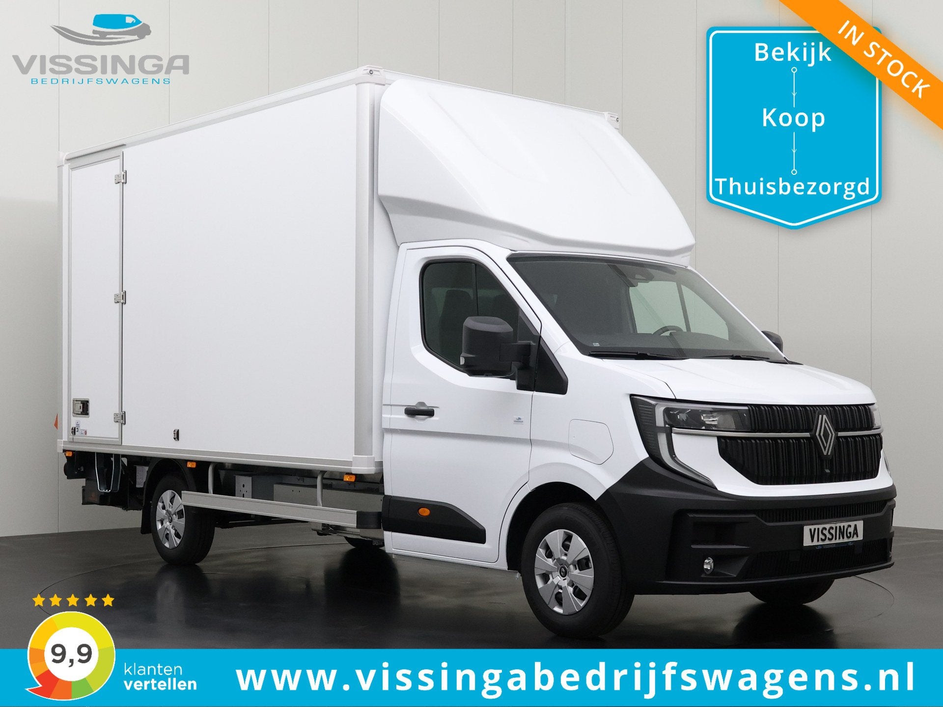 Renault Master E-Tech Bakwagen wit 420x211x232 (20.5m3) 87 k, Auto's, Dealer onderhouden, Stof, Huisgarantie, 143 pk
