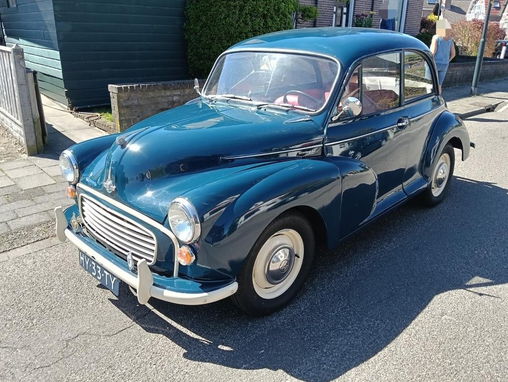 Morris Minor *1971* Blauw Mooie auto, Stuur links!, Auto's, Blauw, Leder, Handgeschakeld, 1000 cc