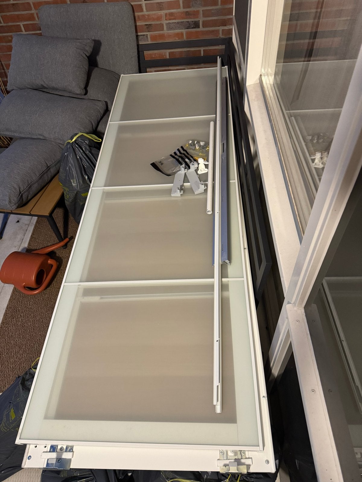 2 IKEA PAX schuifdeuren (wit, één met glas) - Gratis, Ophalen, Gebruikt, 215 cm of meer, Binnendeur