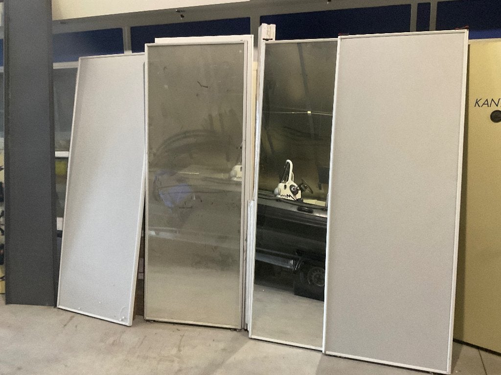 Schuifwand met spiegeldeuren, Gebruikt, Binnendeur, Ophalen of Verzenden, Schuifdeur