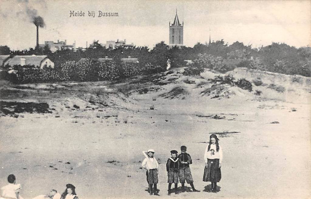 Heide bij Bussum met kinderen 1908 Gooi, Verzenden, Voor 1920, Gelopen, Noord-Holland