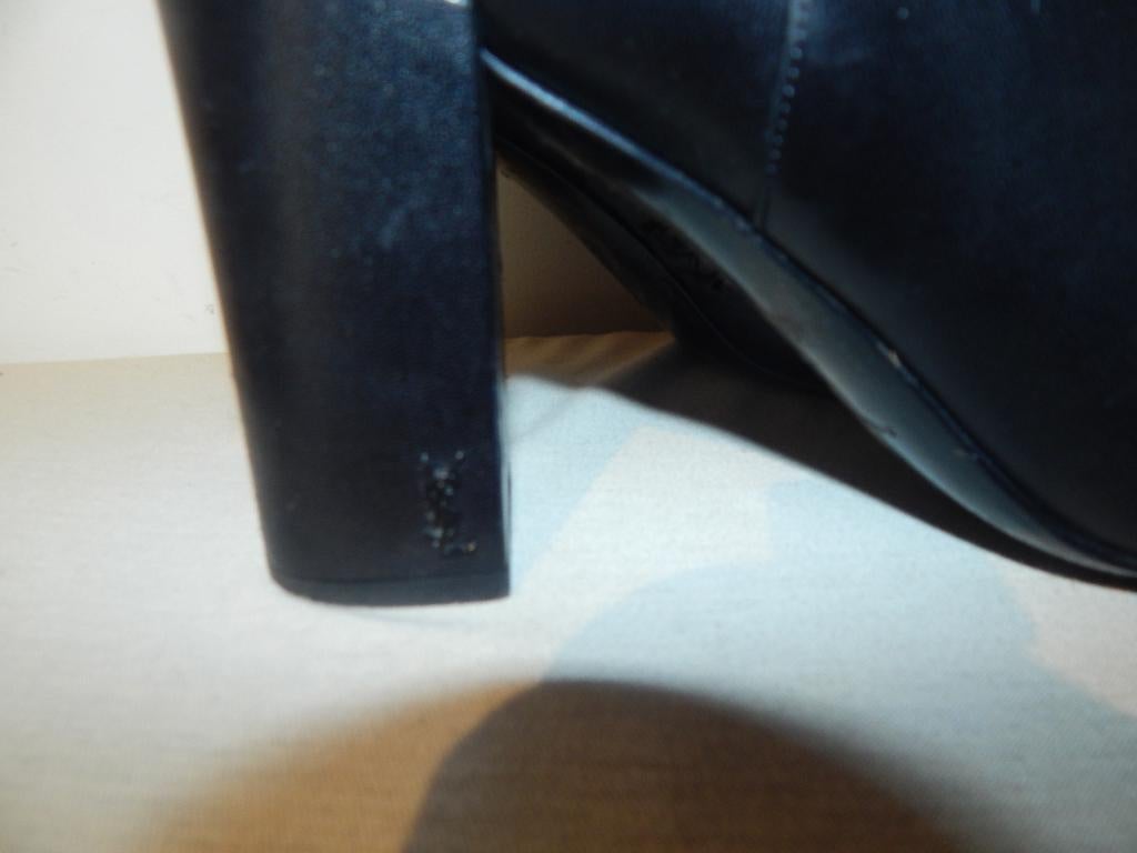 Saint Laurent zacht leren laarzen merklogo zijkant hak 40, Verzenden, Zwart, Lage of Enkellaarzen, Saint Laurent
