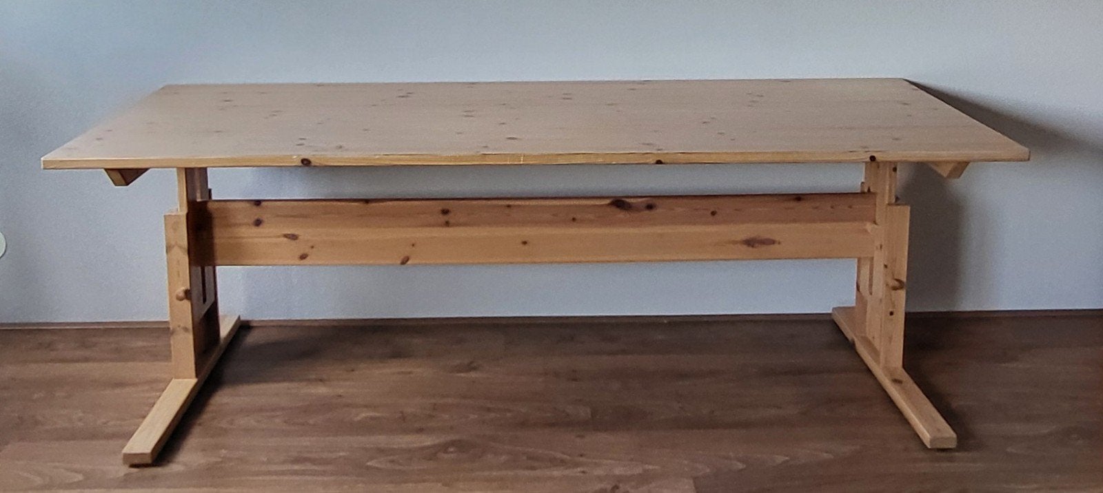 Massief grenen bureau  200 x 75 cm - Gedemonteerd, Ophalen, Gebruikt