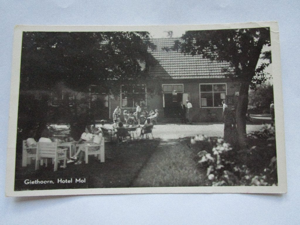 Ansichtkaart Giethoorn - Hotel Mol uitgave Hartman, Verzamelen, Verzenden, 1940 tot 1960, Gelopen, Overijssel