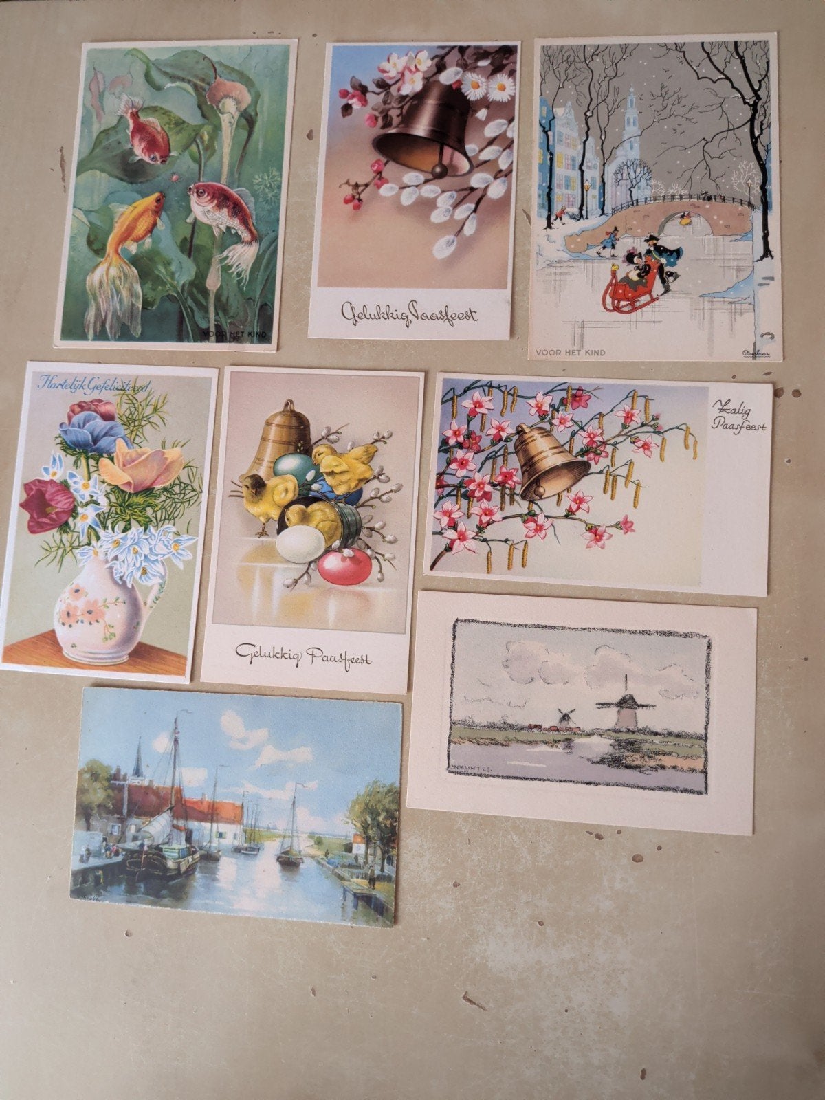 Collectie van 8 vintage ansichtkaarten, Ophalen of Verzenden