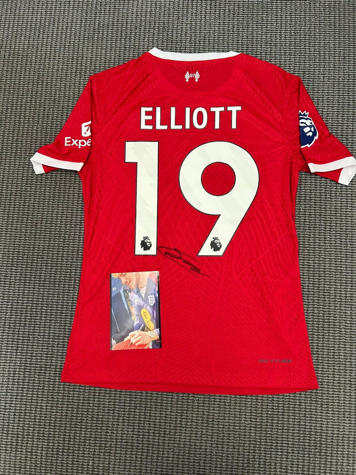Gesigneerd shirt Harvey Elliott, Liverpool, Ophalen of Verzenden, Nieuw, Buitenlandse clubs, Shirt