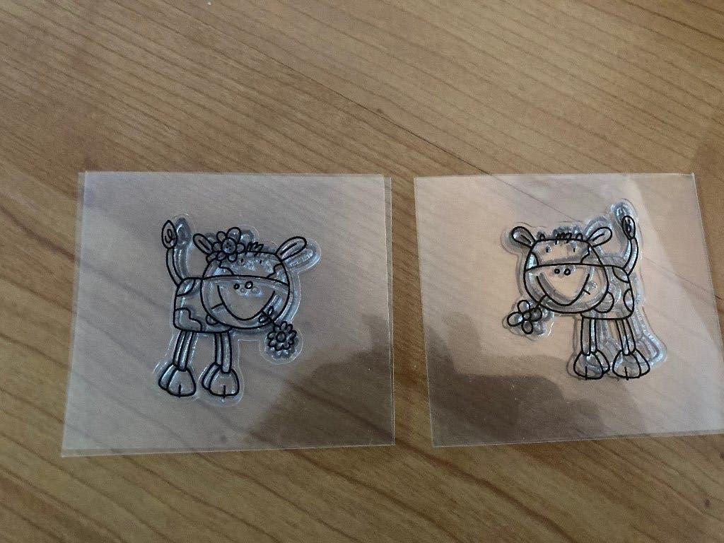 Clear stempels koeien, Hobby en Vrije tijd, Stempelen, Ophalen of Verzenden, Zo goed als nieuw, Clearstamp